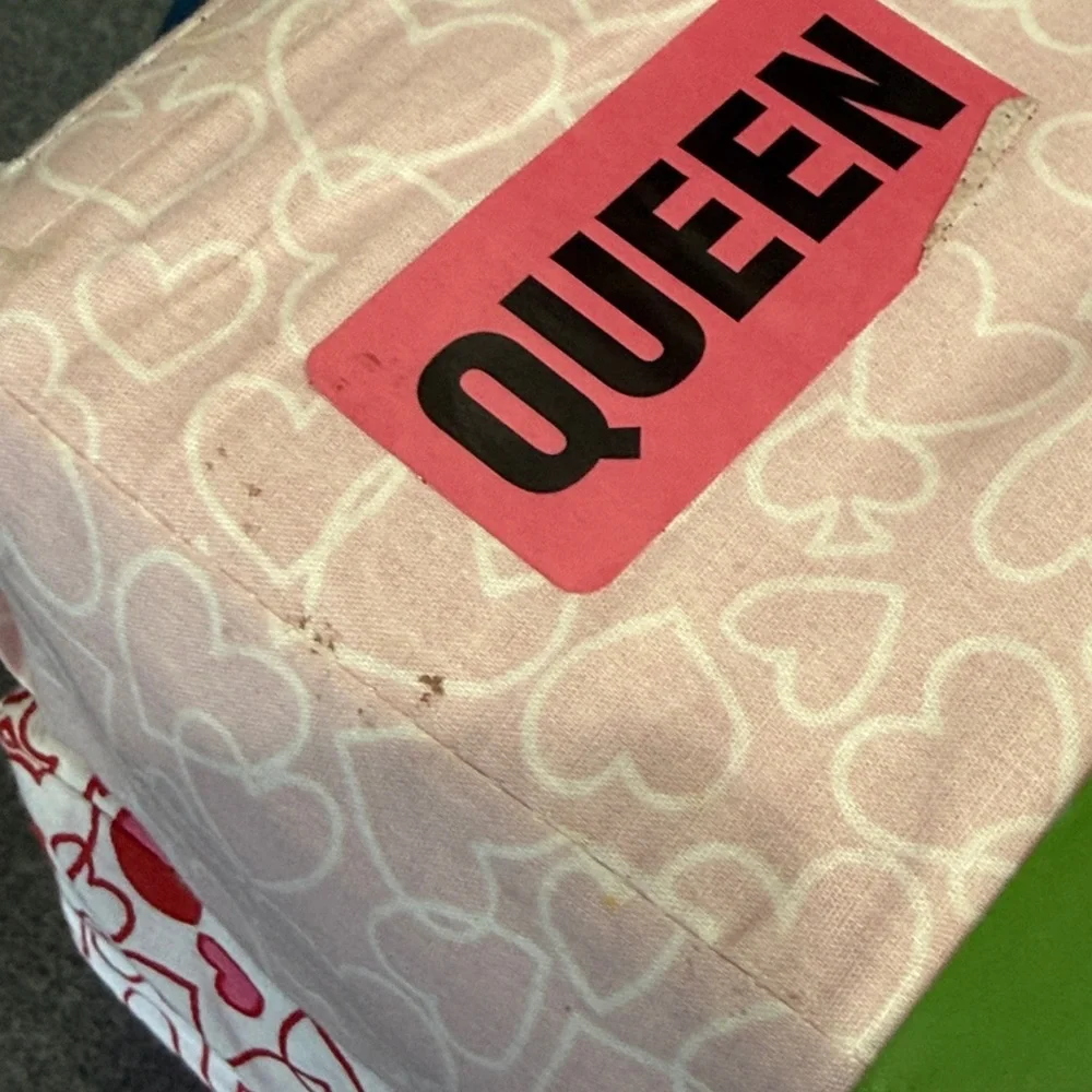 Kate Spade Queen Sheet Set Pink & White Cotton Percale‎ Sweet Valentine